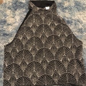 H&M Glittery Sleeveless High-Neck Crop Top